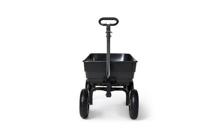 Image showing  6 cu. ft. 600 lb. Capacity Dual Handle Poly Garden Cart, Pull/Tow