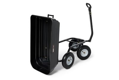 Image showing  6 cu. ft. 600 lb. Capacity Dual Handle Poly Garden Cart, Pull/Tow