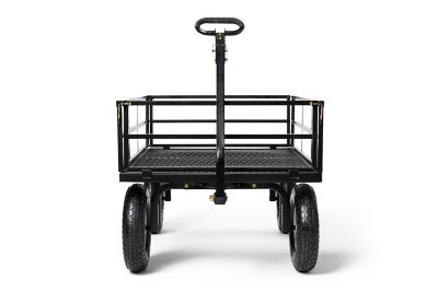 Image showing  12 cu. ft. 1,200 lb. Capacity Dual Handle Steel Garden Cart, Pull/Tow