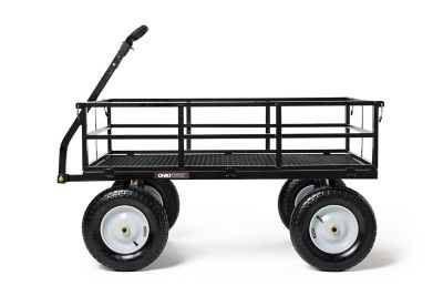 Image showing  12 cu. ft. 1,200 lb. Capacity Dual Handle Steel Garden Cart, Pull/Tow
