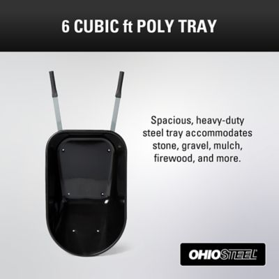 Image showing  6 cu. ft. Poly Wheelbarrow, 350 lb. Capacity