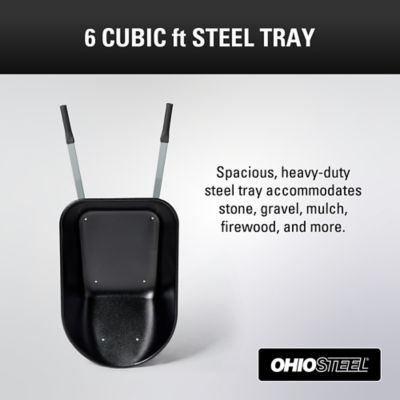 Image showing  6 cu. ft. Steel Wheelbarrow, 350 lb. Capacity