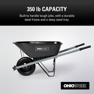Image showing  6 cu. ft. Steel Wheelbarrow, 350 lb. Capacity
