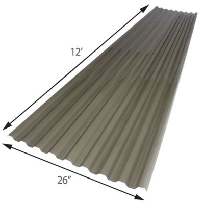 Image showing  .032in. Solar Grey 26x144in. Polycarbonate Roof Panel
