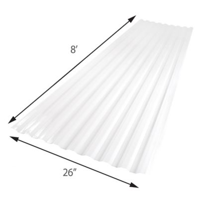 Image showing  .032in. White Opal 26x96in. Polycarbonate Roof Panel