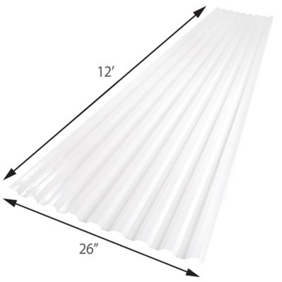 Image showing  .032in. White Opal 26x144in. Polycarbonate Roof Panel