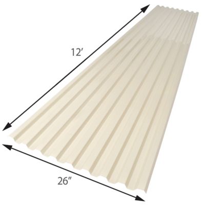 Image showing  Corrugated Polycarbonate Roofing Panel, 26 sq. ft., Beige