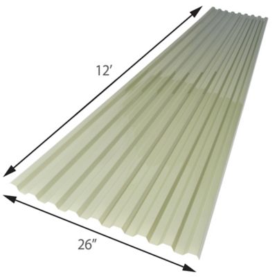 Image showing  Corrugated Polycarbonate Roofing Panel, 26 sq. ft., Misty Green