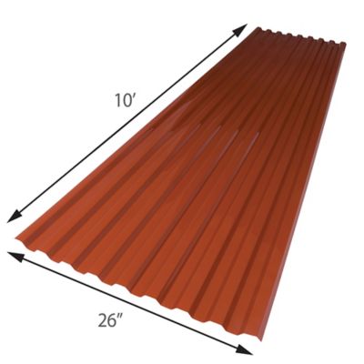 Image showing  .032in. Red Brick 26x120in. Polycarbonate Roof Panel