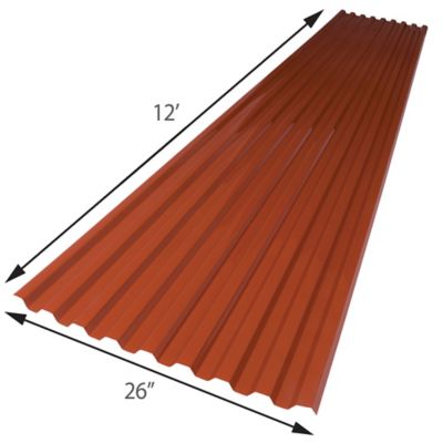 Image showing  .032in. Red Brick 26x144in. Polycarbonate Roof Panel