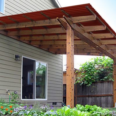 Image showing  .032in. Red Brick 26x144in. Polycarbonate Roof Panel