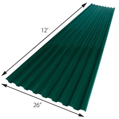 Image showing  .032in. Hunter Green 26x144in. Polycarbonate Roof Panel