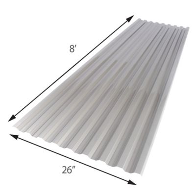 Image showing  Corrugated Polycarbonate Roofing Panel, 17.3 sq. ft., Gray