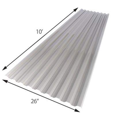 Image showing  Corrugated Polycarbonate Roofing Panel, 22 sq. ft., Gray