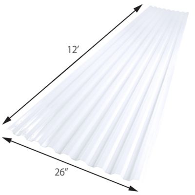 Image showing  Corrugated Polycarbonate Roofing Panel, 26 sq. ft., Gray