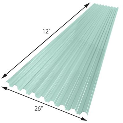 Image showing  Corrugated Polycarbonate Roofing Panel, 26 sq. ft., Sea Green