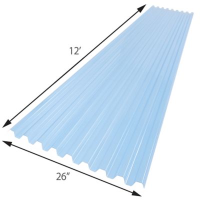 Image showing  Corrugated Polycarbonate Roofing Panel, 26 sq. ft., Blue