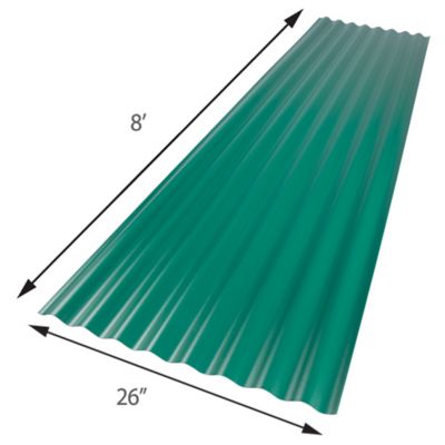 Image showing  .063in. Rain Forrest Green 26x96in. Corrugated Foam Polycarbonate Sheet