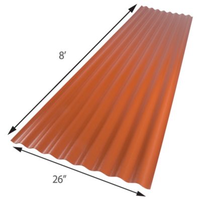 Image showing  .063in. Red Brick 26 x 96in. Corrugated Foam Polycarbonate Sheet