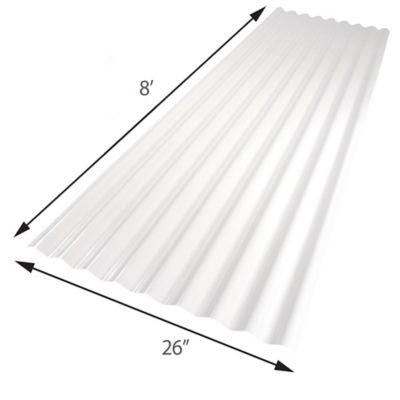 Image showing  .032in. White 26 x 96in. Corrugated PVC Panel