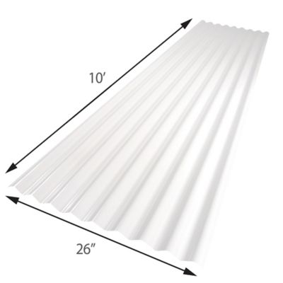Image showing  .032in. White 26 x 120in. Corrugated PVC Panel