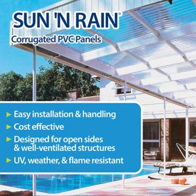 Image showing  .032in. White 26 x 144in. Corrugated PVC Panel