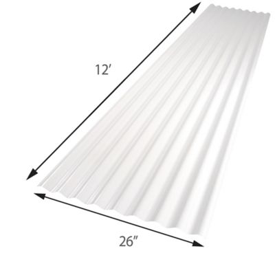 Image showing  .032in. White 26 x 144in. Corrugated PVC Panel