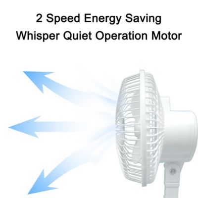 Image showing  6 in. 2-Speed Convertible Personal Clip-on/Table Fan, White