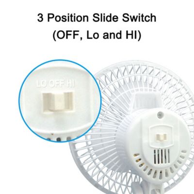 Image showing  6 in. 2-Speed Convertible Personal Clip-on/Table Fan, White