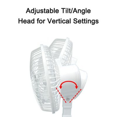 Image showing  6 in. 2-Speed Convertible Personal Clip-on/Table Fan, White