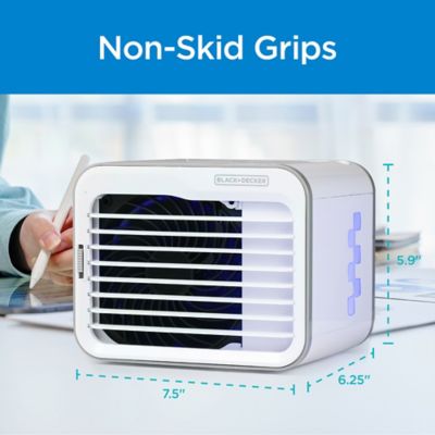 Image showing 6 th Black & Decker 5.9 in. 3-Speed Portable USB-Powered Desktop Evaporative Air Cooler with Fan, White/Gray