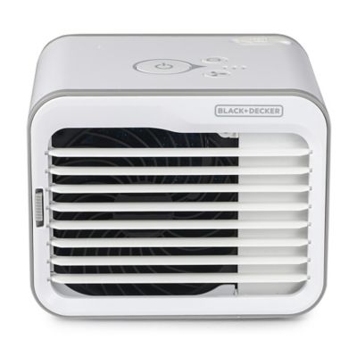 Image showing 8 th Black & Decker 5.9 in. 3-Speed Portable USB-Powered Desktop Evaporative Air Cooler with Fan, White/Gray