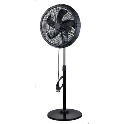 Optimus 18 in. 3-Speed Oscillating Stand Fan with Misting Ring, Black