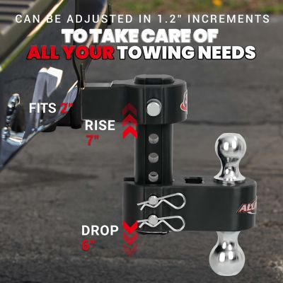 Image showing  Uriah Products 2 in. Receiver 15,000 lb. Capacity Interchangeable Hitch Mount, 360 Degree Rotation, Black