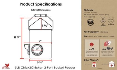 Image showing  5 lb. Chick2Chicken Medium Port Chicken Feeder