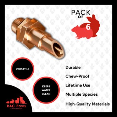 Image showing  DIY Waterer Kit, Horizontal Brass Nipples, 6-Pack