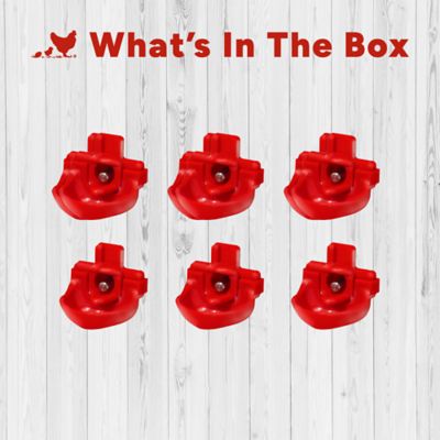 Image showing  DIY Chicken Waterer Kit - Horizontal Nipples with Dribble Dish, 6-Pack