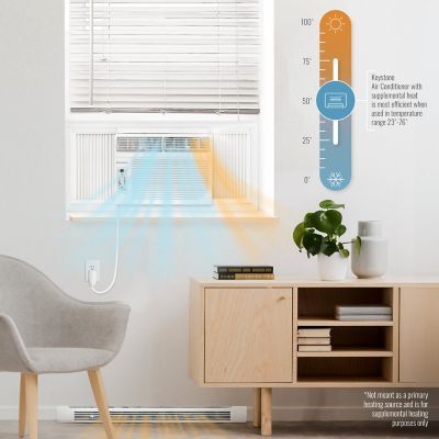 Image showing 12 th Keystone 8,000 BTU 115V Window Air Conditioner with 3,500 BTU Supplemental Heat Capability