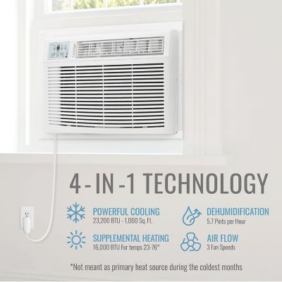 Image showing 6 th Keystone 23,200/22,900 BTU 230V Window Air Conditioner with 16,000 BTU Supplemental Heat Capability
