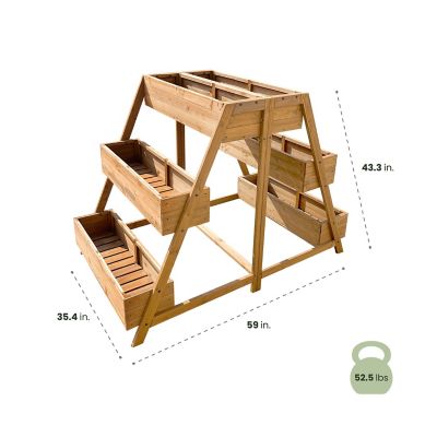Image showing  Outdoor Wood Tiered Planter, 38 in. x 40 in.