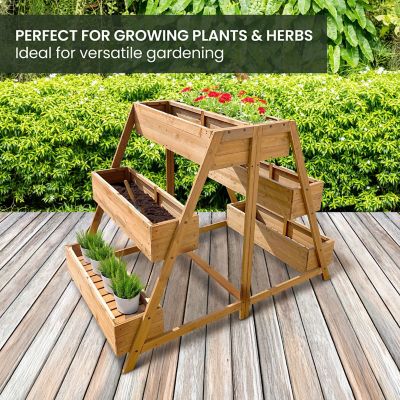 Image showing  Outdoor Wood Tiered Planter, 38 in. x 40 in.