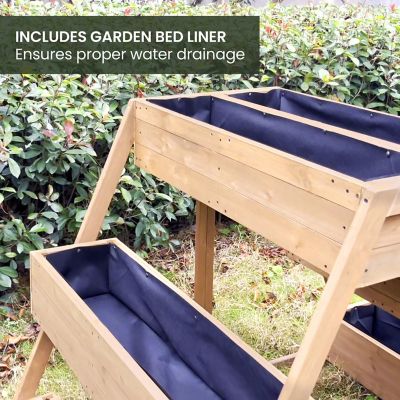 Image showing  Outdoor Wood Tiered Planter, 38 in. x 40 in.