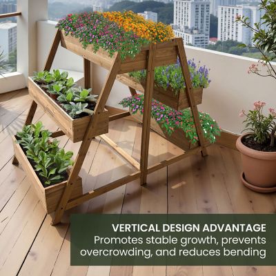 Image showing  Outdoor Wood Tiered Planter, 38 in. x 40 in.