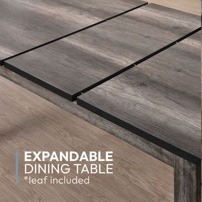 Image showing  Bramble Hill 6 pc. Dining Set with Expandable Table plus 4 Faux-Leather Side Chairs and Bench