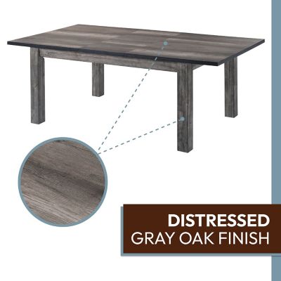 Image showing  Bramble Hill 6 pc. Dining Set with Expandable Table plus 4 Faux-Leather Side Chairs and Bench