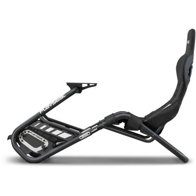 Image showing  Trophy Carbon Quality Steel Racing Simulator Cockpit with Innovative ActiFit Fabric and Open Cockpit Design in Black