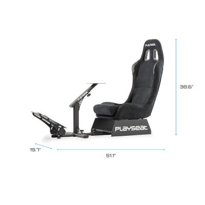 Image showing  Evolution Racing Suede Lightweight Carbon Quality Steel Racing Simulator Cockpit with Premium Suede Fabric in Black