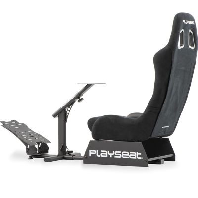 Image showing  Evolution Racing Suede Lightweight Carbon Quality Steel Racing Simulator Cockpit with Premium Suede Fabric in Black