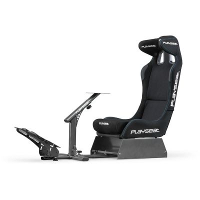 Image showing  Evolution PRO ActiFit Lightweight Carbon Quality Steel Racing Simulator Cockpit with Innovative ActiFit Fabric in Black