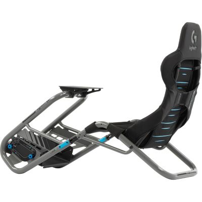 Image showing  Trophy Logitech G Edition Lightweight Carbon Quality Steel Racing Simulator Cockpit in Grey